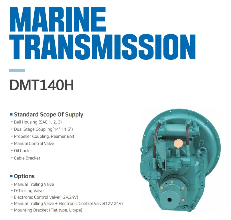 Korean Di Marine Transmission Gearbox for Enhanced Boat Dmt140h Gearbox