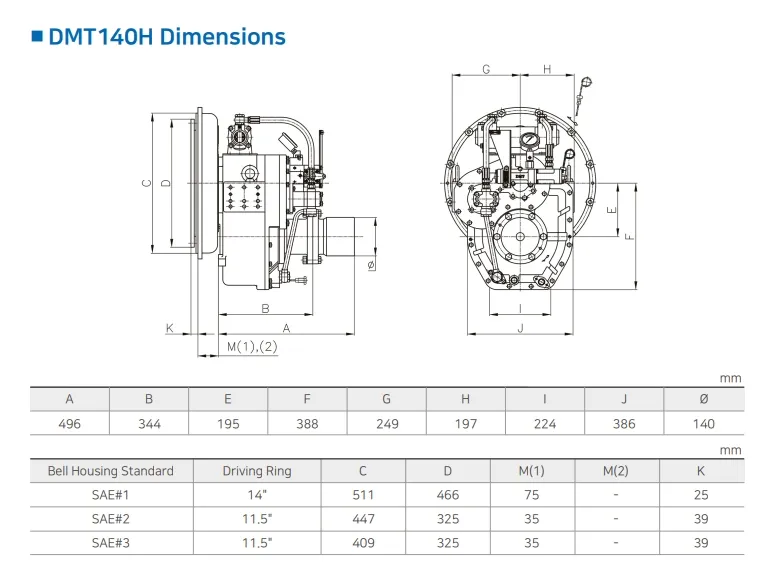 Korean Di Marine Transmission Gearbox for Enhanced Boat Dmt140h Gearbox