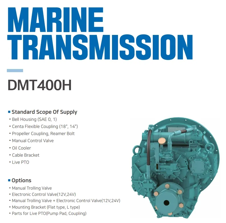 Korean Di Marine Gearbox Durable D-I Marine Gearbox for Boats Dmt400h