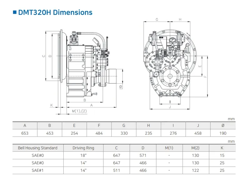 High-Performance Korean Gearbox for Marine Transmission Dmt320h Reverser